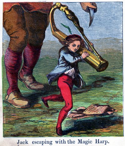 Jack flieht mit der magischen Harfe, 1867 von Harrison William Weir